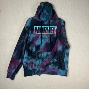 Marvel Tie Dye Hoodie Logo Casual 90s Y2K Oversized Streetwear‎ Universe